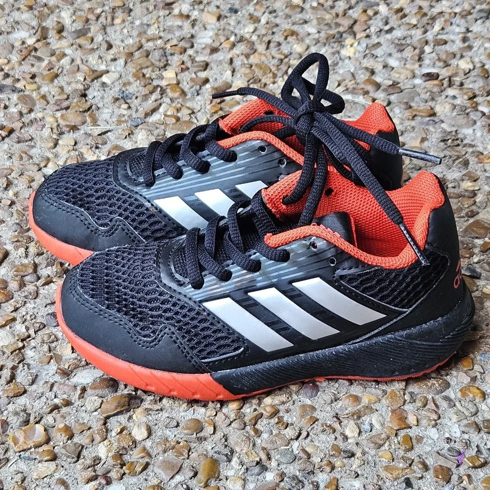 Adidas‎ EcoOrthoLite Toddler Boys Size 11 Athletic Shoes Black Red Sneakers
